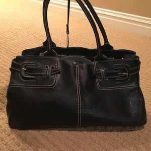 TOD'S black leather satchel handbag.